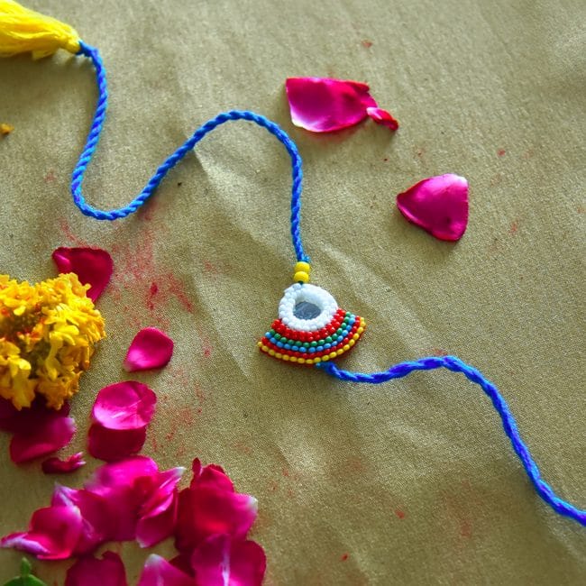 Tribes India Handmade Pankha Big Multicolor Rakhi view 2