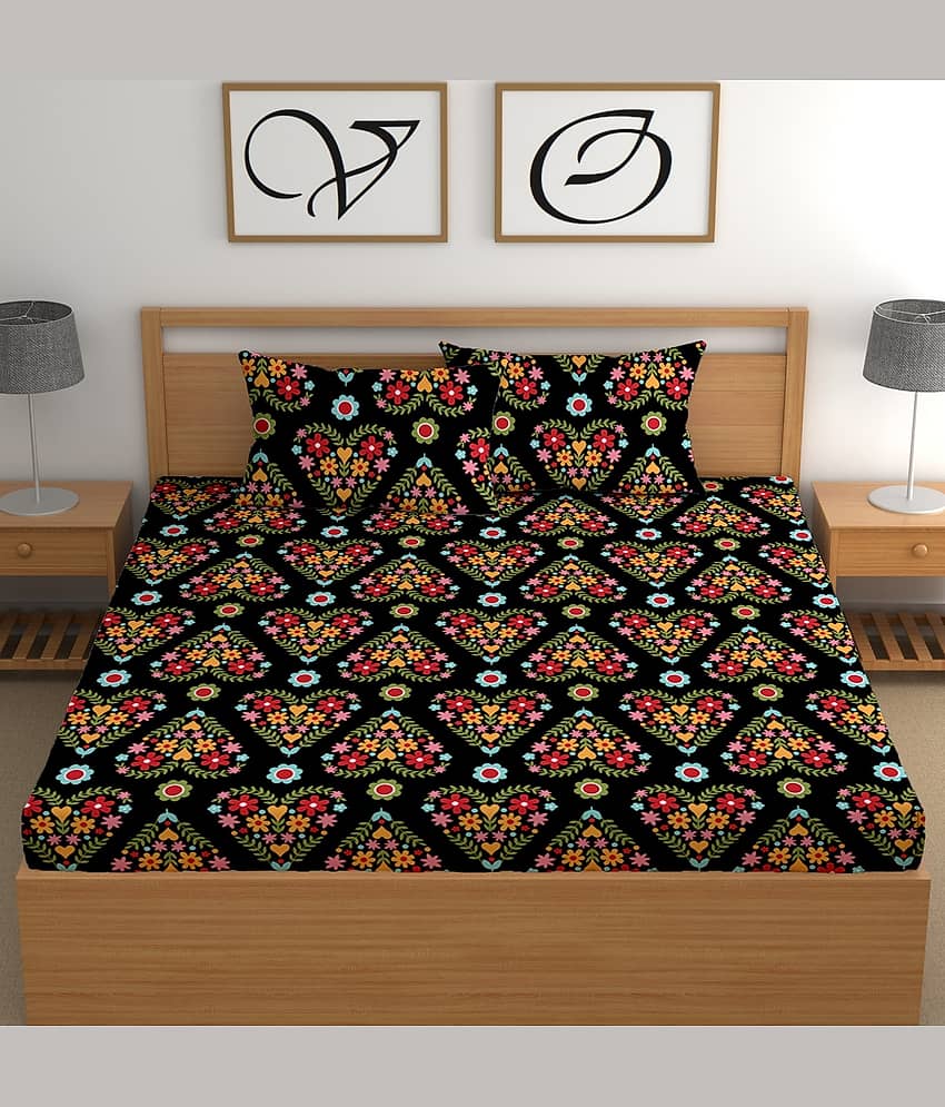 CG HOMES Microfiber 1 Double Bedsheet with 2 Pillow Covers ( Multicolor ) view 2