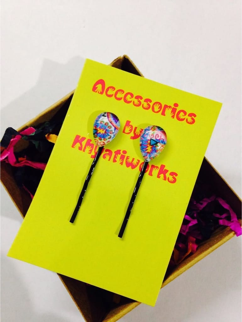 blue world drops hair pin view 2