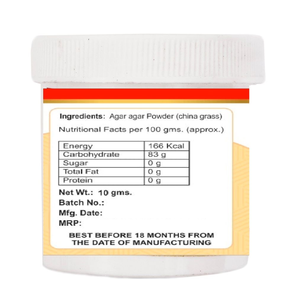 foodfrillz Agar Agar Powder, 10 g (China grass) plant based veg stabilizer for jellies, puddings cheesecakes view 2