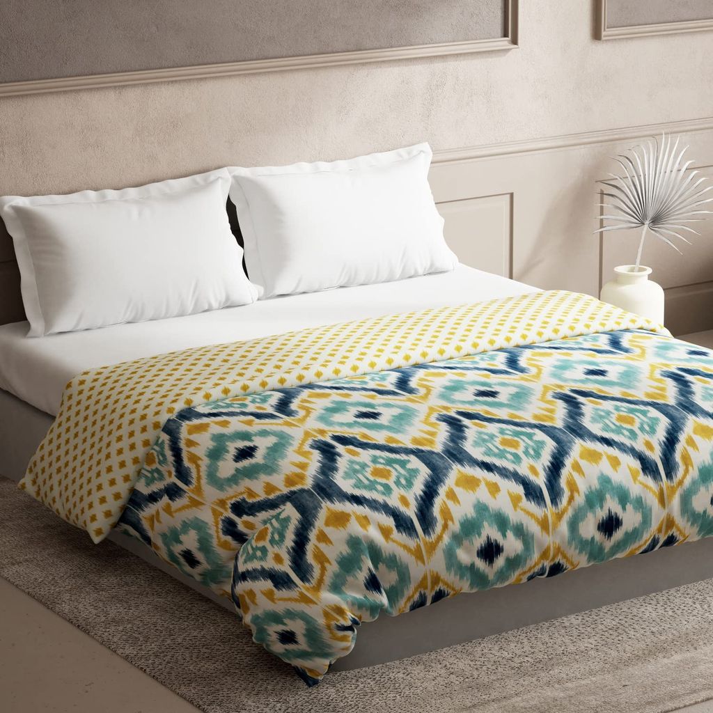 DDECOR - Cherish Collection 100% Cotton Ethnic Pattern 150TC King Quilt |229 CM X 274 CM| - Turqouise view 2