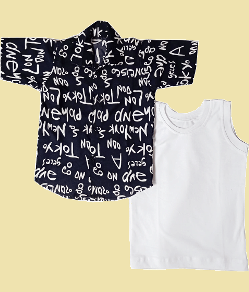 harshvardhanmart.com Pack of 1 Baby Boys Crepe Shirt ( Black ) view 2