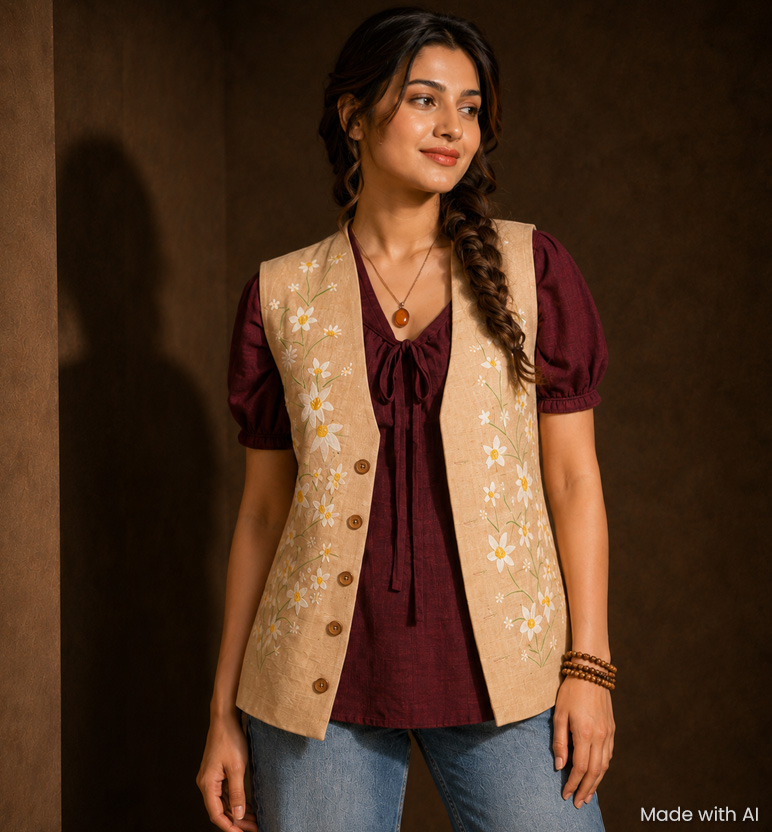 Handcrafted Juko Hand Painted Jacket
