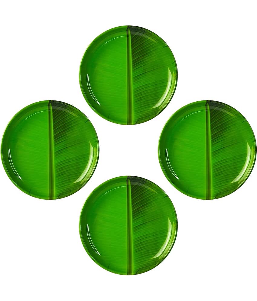 Laserbot 8 Pcs Melamine Dark Green Full Plate view 2