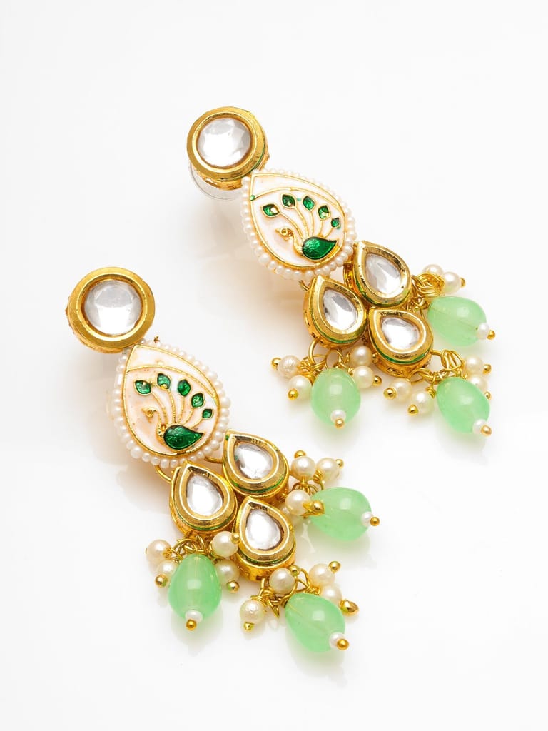 Morison Golden Studded Earrings Sparkle and Elegance Combined view 2