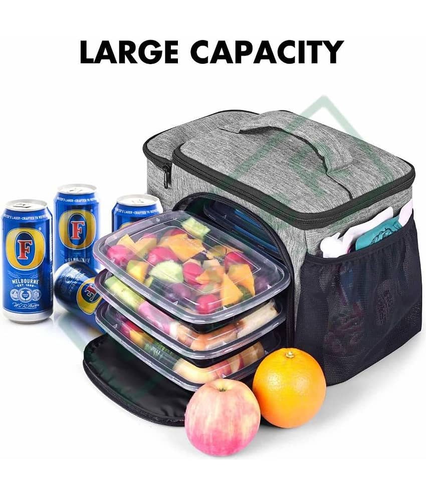 Double R Bags - Grey Polyester Lunch Bag view 2