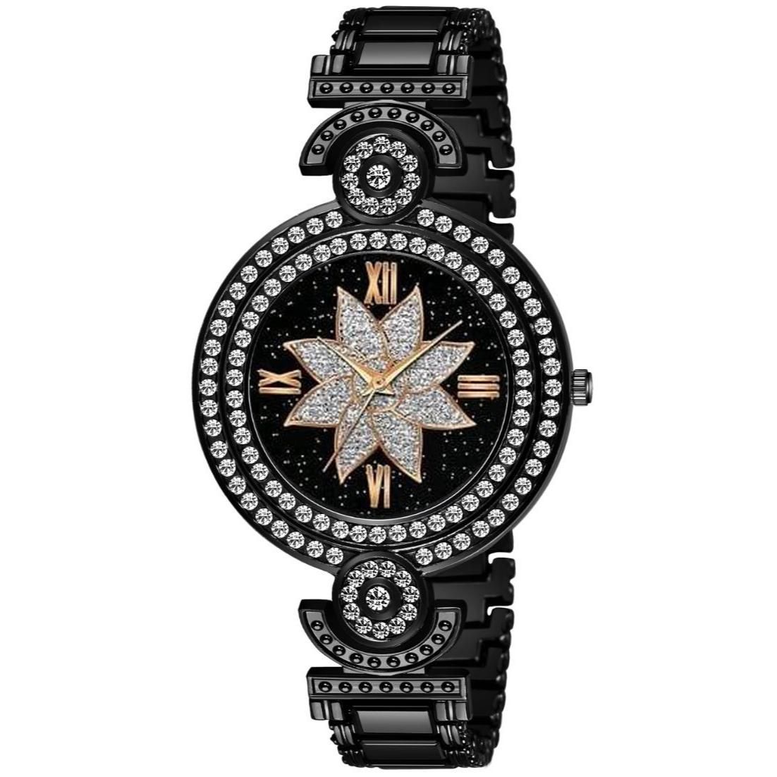 Bolun Black Star Flower Dial Black BD Girls and Women Watch view 2
