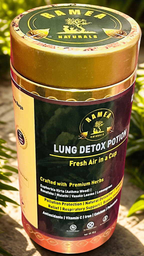 RAMEA Ayurveda | Lung Detox Tea | Herbal Tea | Premium Herbal Formulation | 50g view 2