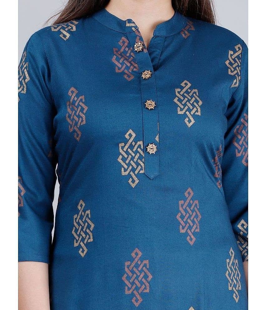 MAUKA - Blue Straight Rayon Women's Stitched Salwar Suit ( Pack of 1 ) view 2