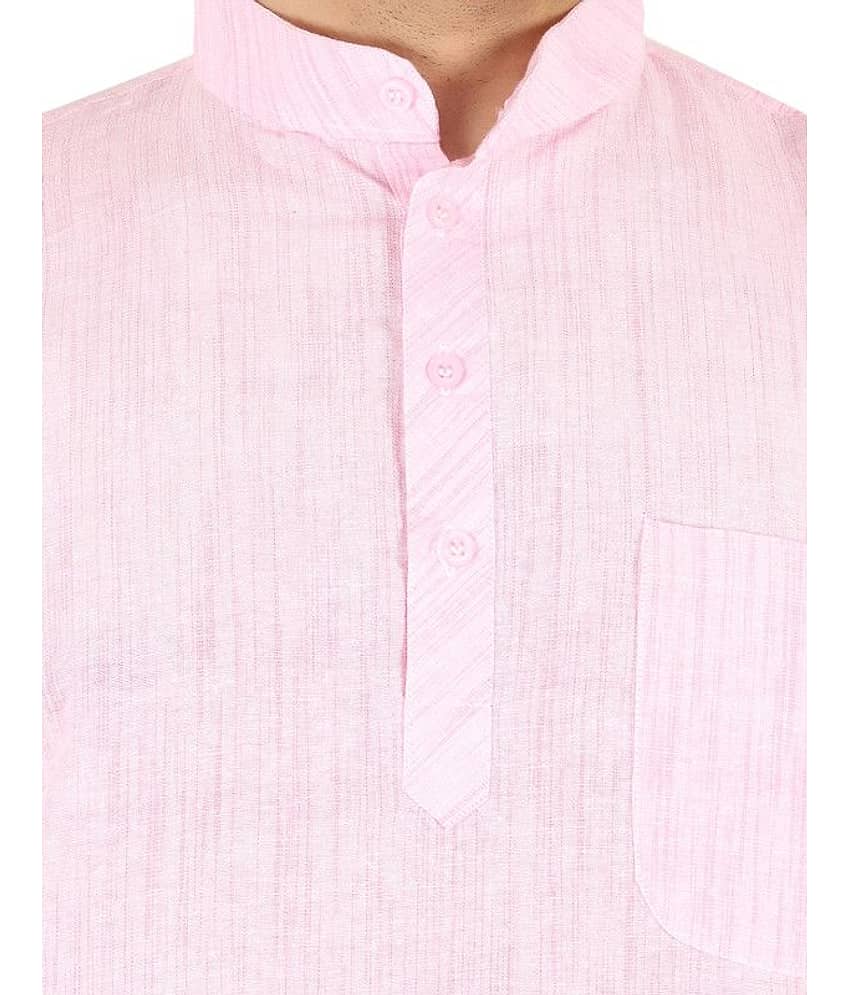 Latest Chikan Pink Cotton Kurta Single view 2