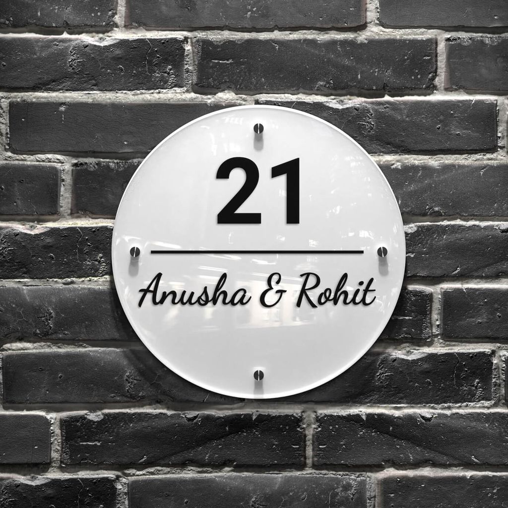 iCreations Personalized Acrylic Round Nameplate: Add Modernity to Your Home or Office