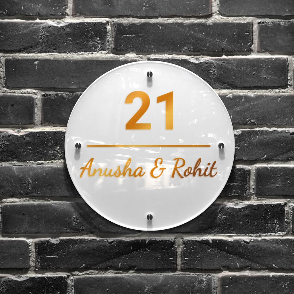 iCreations Personalized Acrylic Round Nameplate: Add Modernity to Your Home or Office view 2