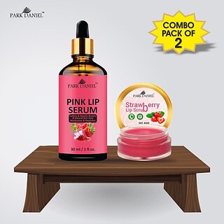 PARK DANIEL Pink Lip Serum (30 ml) & Strawberry Lip Scrub (8 gm) Combo Pack Of 2 items Fruity (Pack of: 2, 38 g) view 2