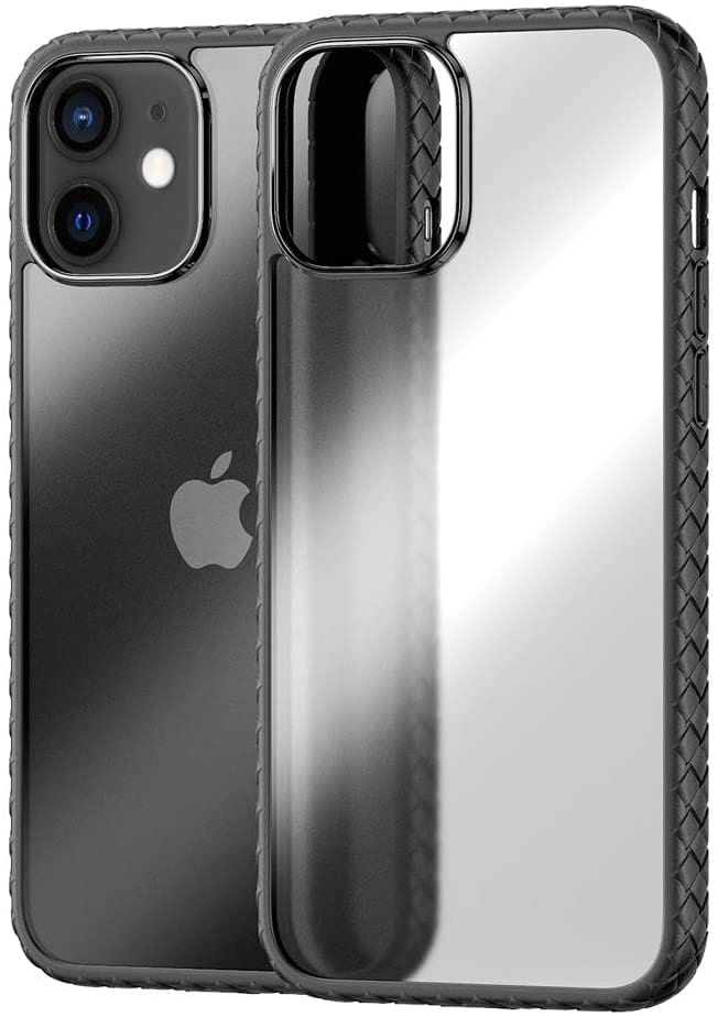 Memumi Light Frog Series Back Cover for Apple iPhone 12 Mini PC with Soft Bumper - Black (5.4") view 2