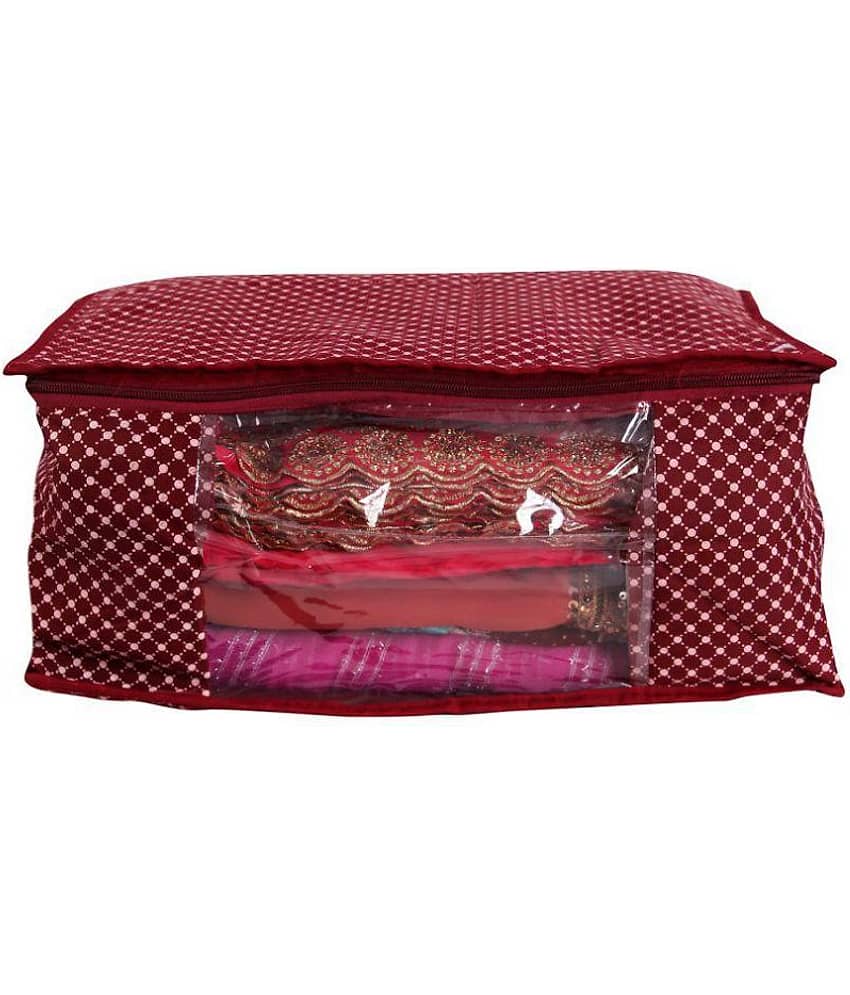 Bulbul Red Saree Covers - 2 Pcs view 2