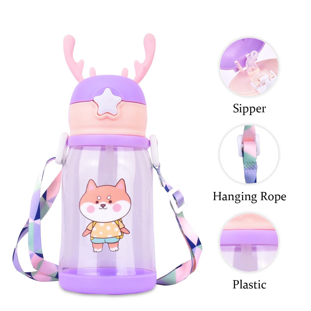 Kids School Water Bottle | Water Bottle With Straw | Best Water Bottle With Straw | Drink Bottle With Straw | Bottle With Straw | Cartoon Water Bottles | Children Water Bottle for School | Kids Water Bottle | Cute Water Bottle | School Kids Water Bottle view 2