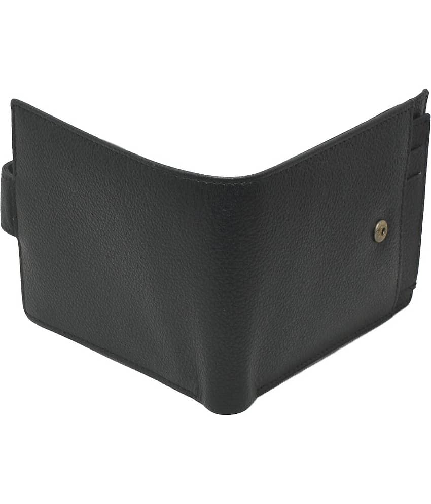 Hidelink 100% Leather Solid Men's Regular Wallet With 6 Slots For Card ( Black , Pack of 1 ) view 2