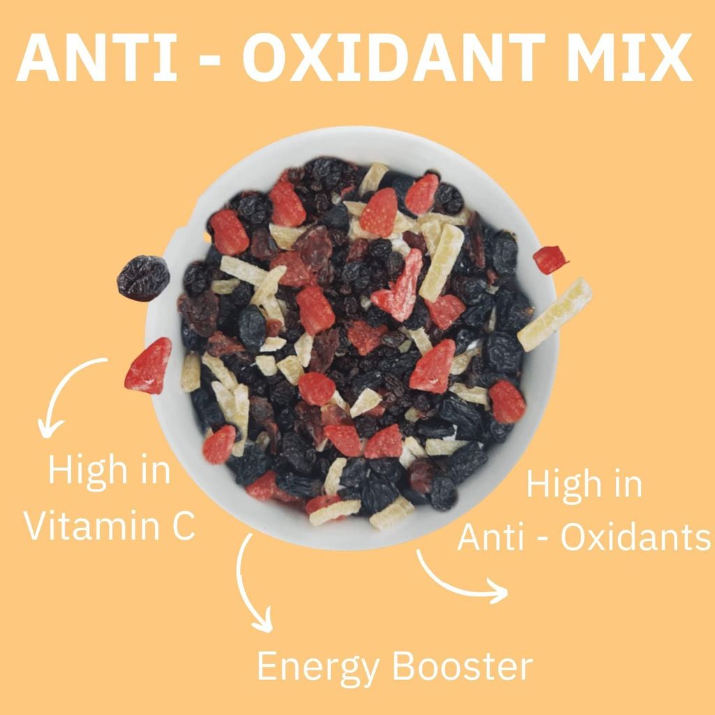 Ambrosia Trail Mix Combo Pack (2 X 200 g) | Anti-Oxidant Mix 200 g - Mixed Berries | 7-1 Super Seed Mix 200 g - Mixed Seeds with Diced Almonds view 2