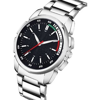 HRV Men's Round Dial Silver Strap Analog Watch view 2