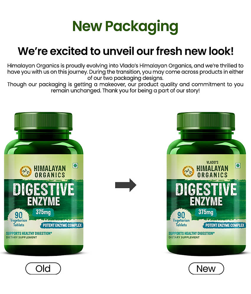 Vlado's Himalayan Organics Digestive Enzyme Veg Tablets Bromelain & Papain for Digestion 90 No.s view 2