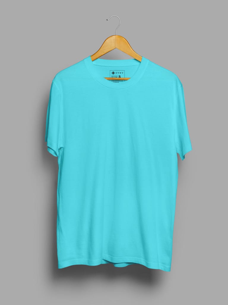 Celeste Blue | Unisex Plain T shirt view 2
