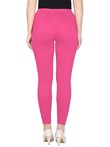 Generic Women's Leggings Ankle Length Cotton And Lycra Fabric (Pink) view 2