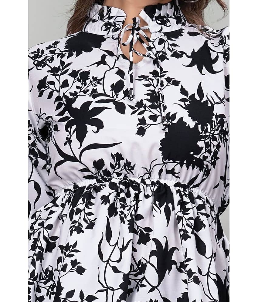 Hemang Fashion Women's Crepe A-Line Top ( White ) view 2