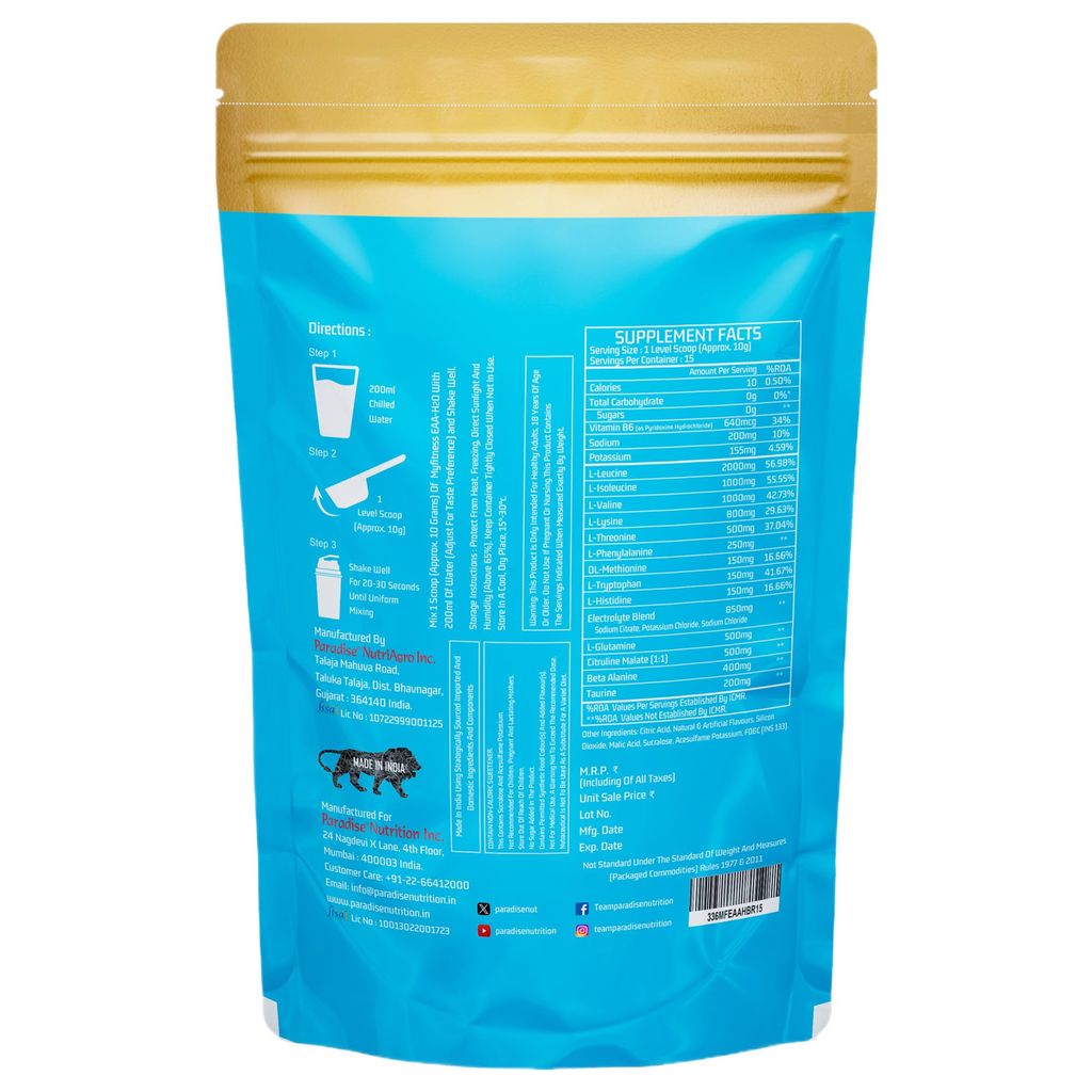 Myfitness EAA Supplement For Men & Women | EAA H2O 150g | 6000mg Essential Amino Acids | Added Glutamine | Citrulline Malate | Beta Alanine | Taurine | Electrolyte Blend | view 2