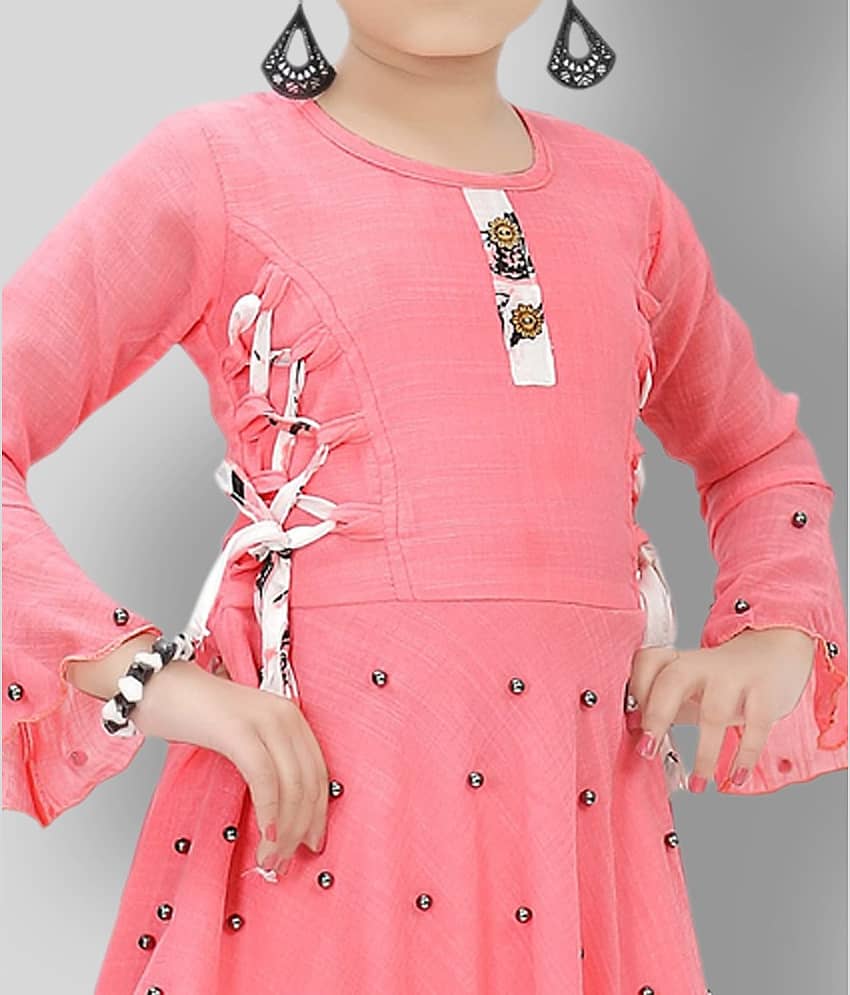 Arshia Fashions Girls Cotton Blend Patiala Kurta Set ( Pack of 1 , Yellow ) view 2