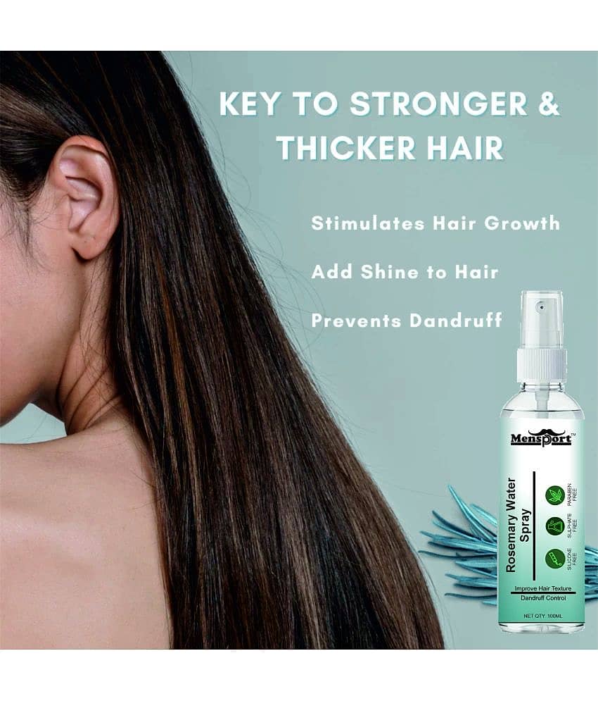 Mensport Rosemary Water | Hair Spray For Hair Regrowth 100ml, Vitamin B3 Face Serum Enriched with Vit C & E 30ml, Natural Rose Water 100ml & Natural Aloe Vera Gel 130ml - Set of 4 Items view 2