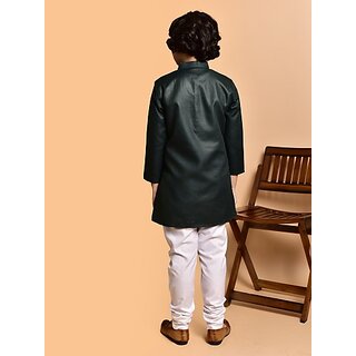 PrintCultr Boys Festive & Party Kurta and Pyjama Set (Green) view 2