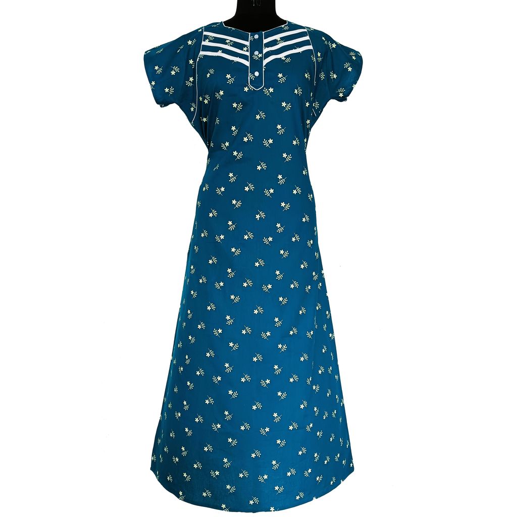 Women's Cotton Printed Long Nightgown