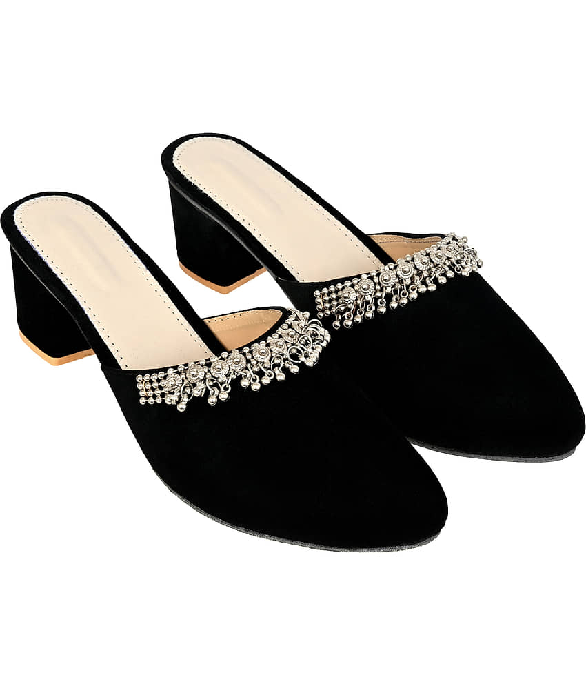 Altek Black Women's Slip On Heels view 2
