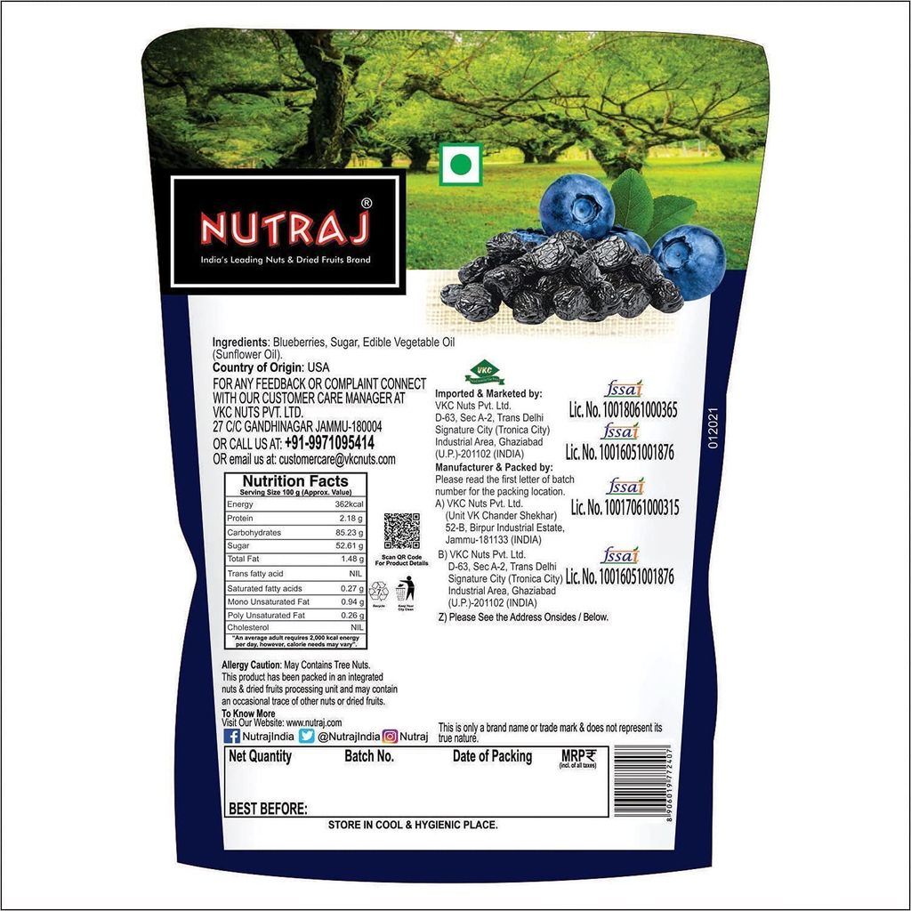 Nutraj Dried Blueberries 200g view 2