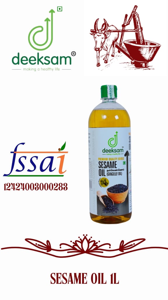 Deeksam Wood Pressed Sesame Oil | Pure Marachekku Nallennai | 100% Natural & Unrefined | Edible Grade