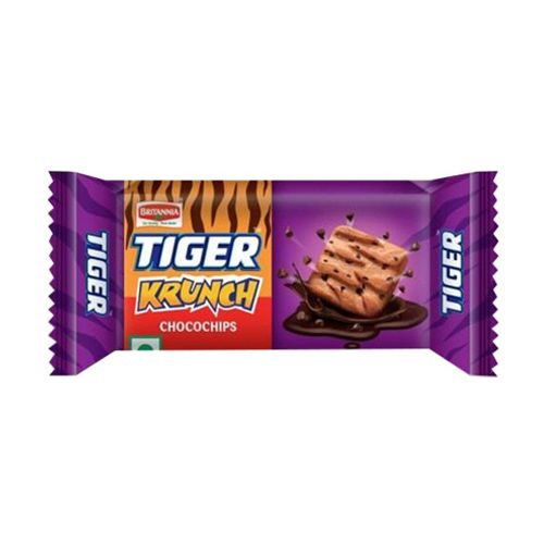 Britannia Tiger Cookies - Krunch Chocochips, 64 gm Pouch