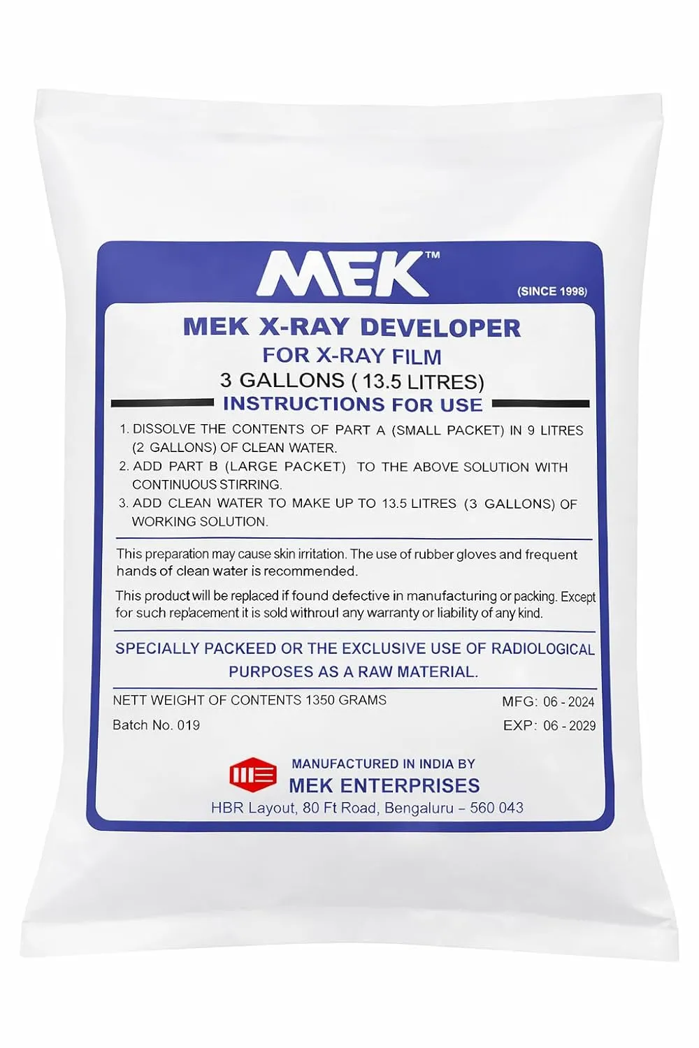 X Ray Developer Powder for Xray Film Processing | Chemical Kit | Radiology & Medical Imaging Developer | 2250g Pack Of 3