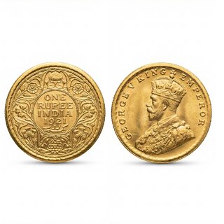 1 Rupee 1921 King George V, British India Gold-plated Fantasy Coin Heritage