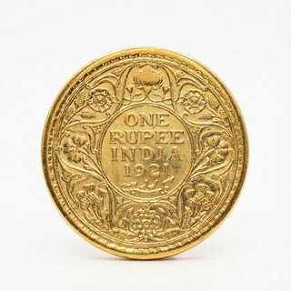 1 Rupee 1921 King George V, British India Gold-plated Fantasy Coin Heritage view 2