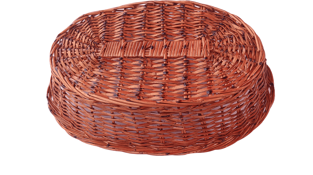 Handwoven Wicker Picnic Basket with Lid and Handles view 2