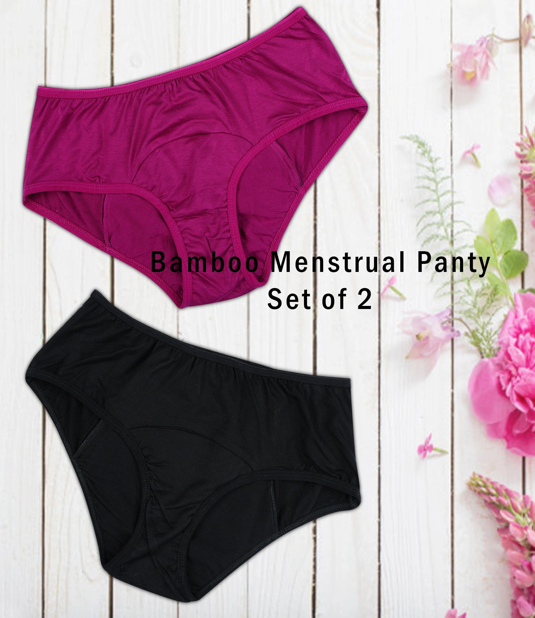 Bamboo Period Panty – 5-Layer Absorbent, Leak-Proof (Pack of 2) view 2