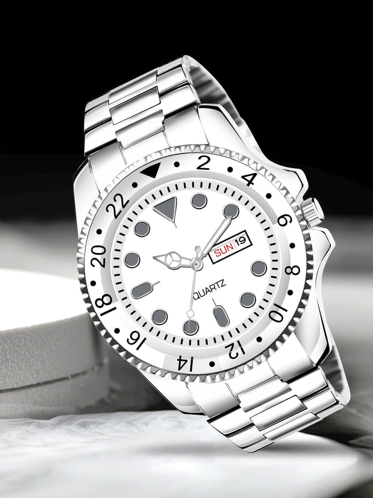 Silver Day-Date Function Casual Analog Watch for Men LR131 view 2