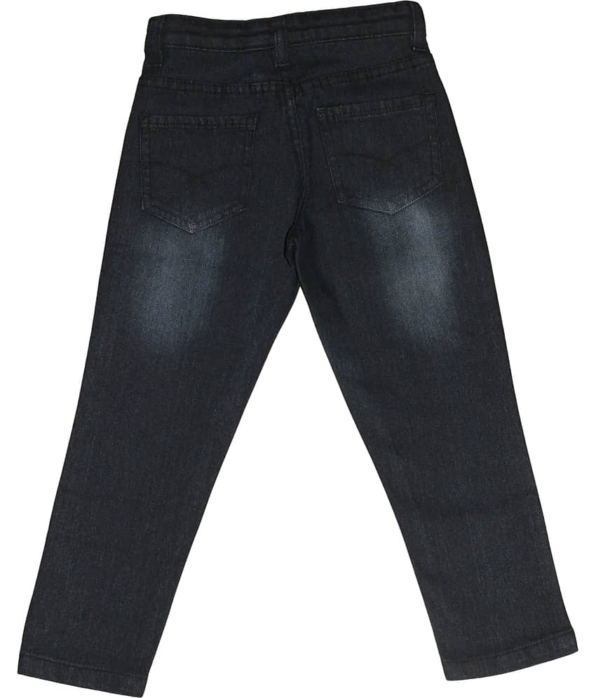 Aflash Pack of 1 Boys Cotton Spandex Jeans ( Black ) view 2
