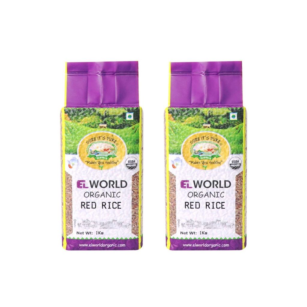 ELWORLD AGRO & ORGANIC FOOD PRODUCTS Red Rice 1 Kilogram (Pack of 2)