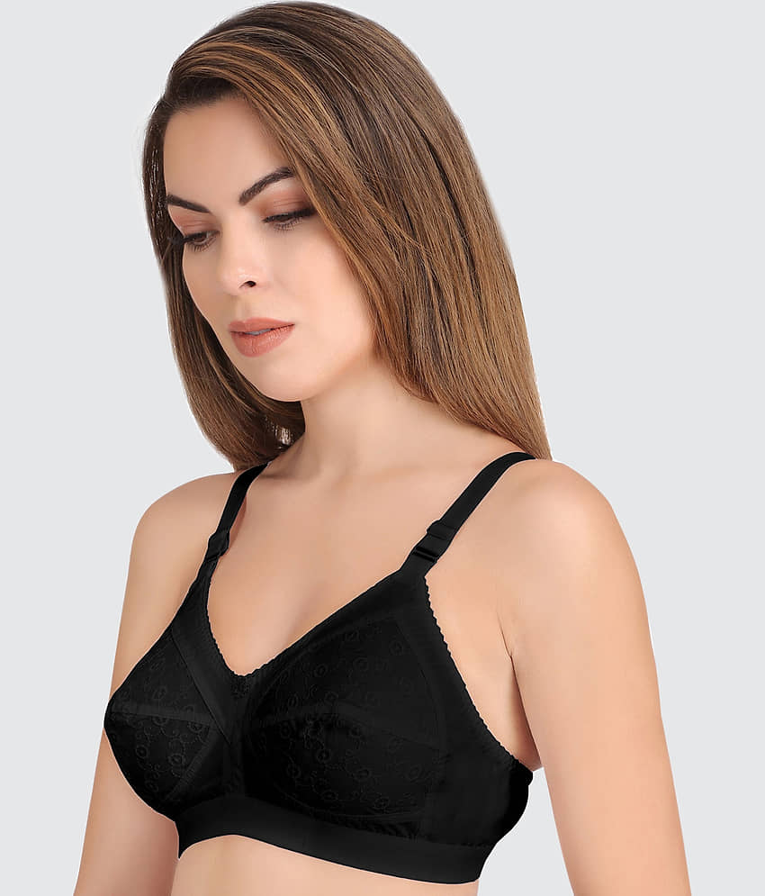 Eve's Beauty Cotton Blend Non Padded Women's Everyday Bra ( Black ) view 2