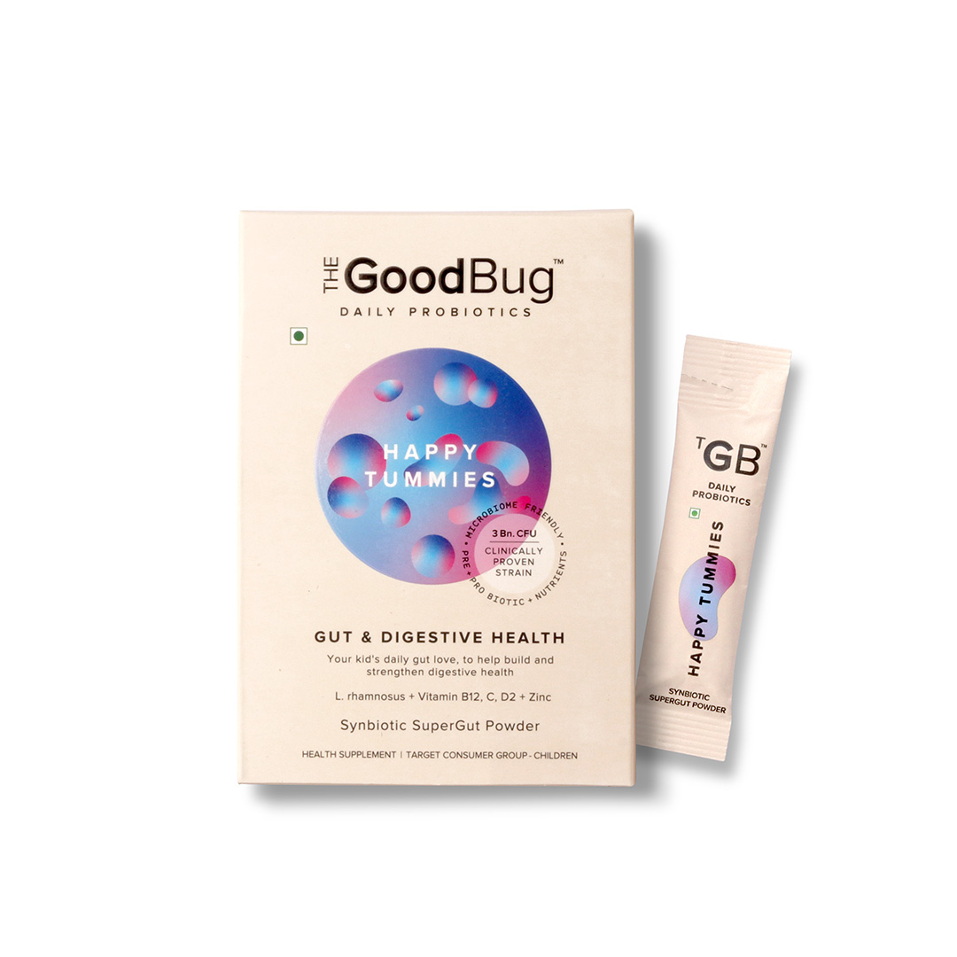 The Good Bug Happy Tummies Synbiotic SuperGut Powder 1.5 Gms (Pack of 15 Sticks)