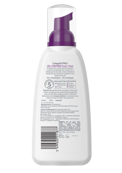 Cetaphil Pro Oil Control Foam Face Wash For Acne & Oily Prone Skin (236ml) view 2