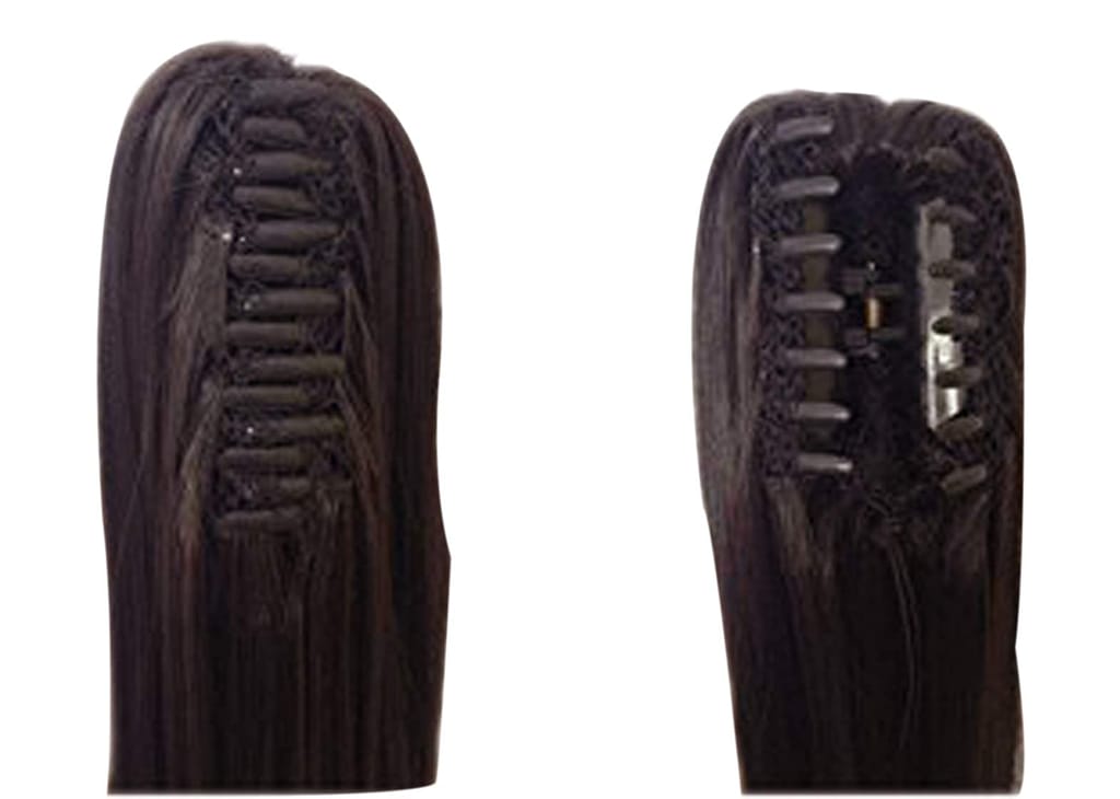 AkashKrishna Long Ponytail Hair Clutcher, Extension Curly For Add Volume For Women And Girls (Black) Synthetic Fiber view 2