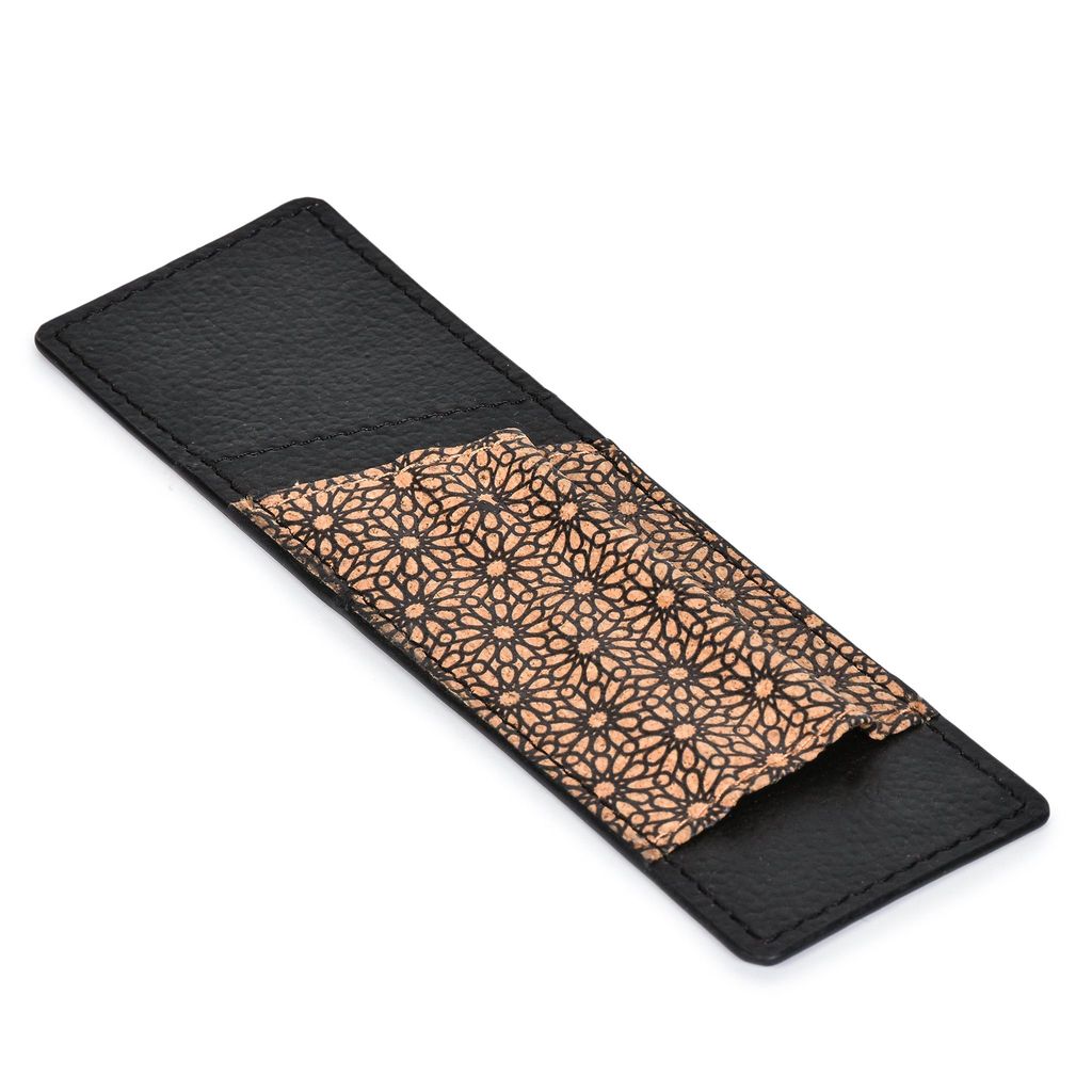 Handcrafted, Vegan Leather Pen Holder - Black view 2