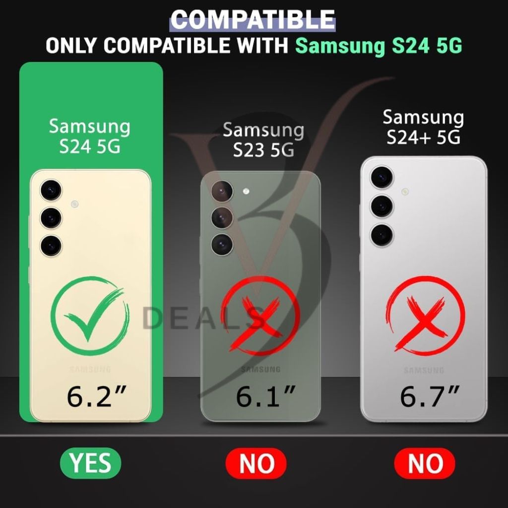 V3Deals Hybrid Back Cover Case for Samsung Galaxy S24 5G | Ma gsa fe Compatible | N52 Magnetic Ring | Anti-Yellow Hard Transparent Back | Shockproof | PC & TPU (Transparent, S24 (Magnetic)) view 2
